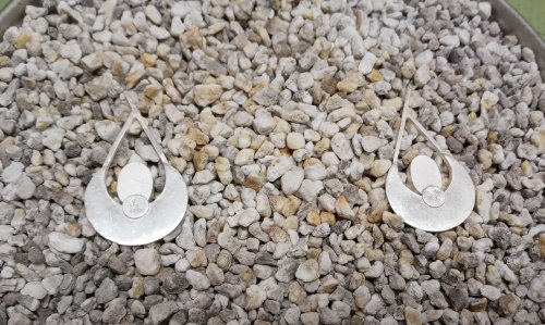 Judy Larson's Disc Cutter Earrings Remodel - , Metalwork, Cutting, Cutting Tool, Cutters, Filing, Finishing, Butane Torch, Soldering, Solder, Place a small amount of easy paste solder